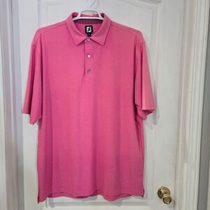 FootJoy Golf Polo Mens XL Pink Excellent Short Sleeve Heathered Athletic Shirt